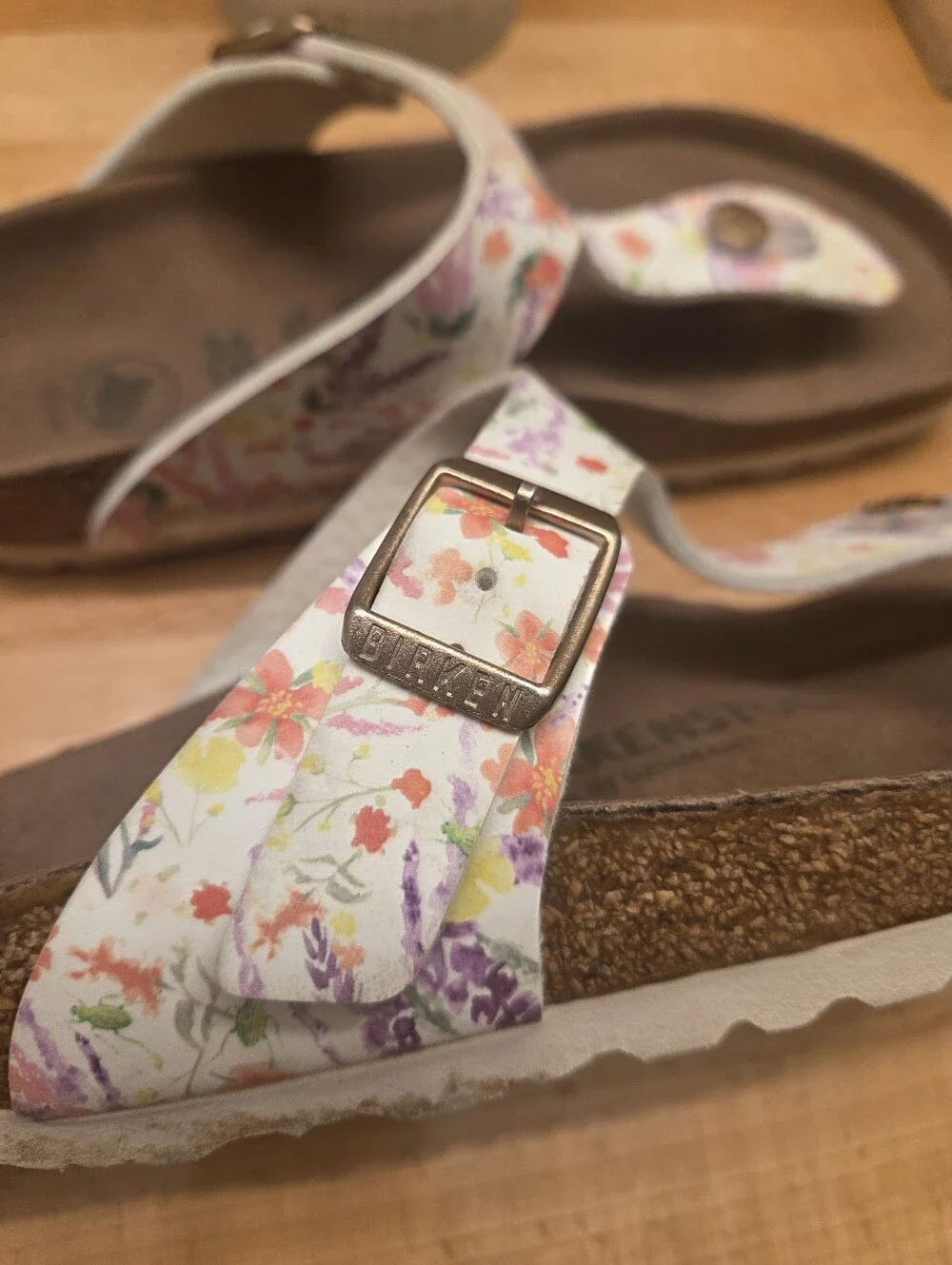 Birkenstock Gizeh Vegan Sandals Watercolor Floral Womens Size EU 36
